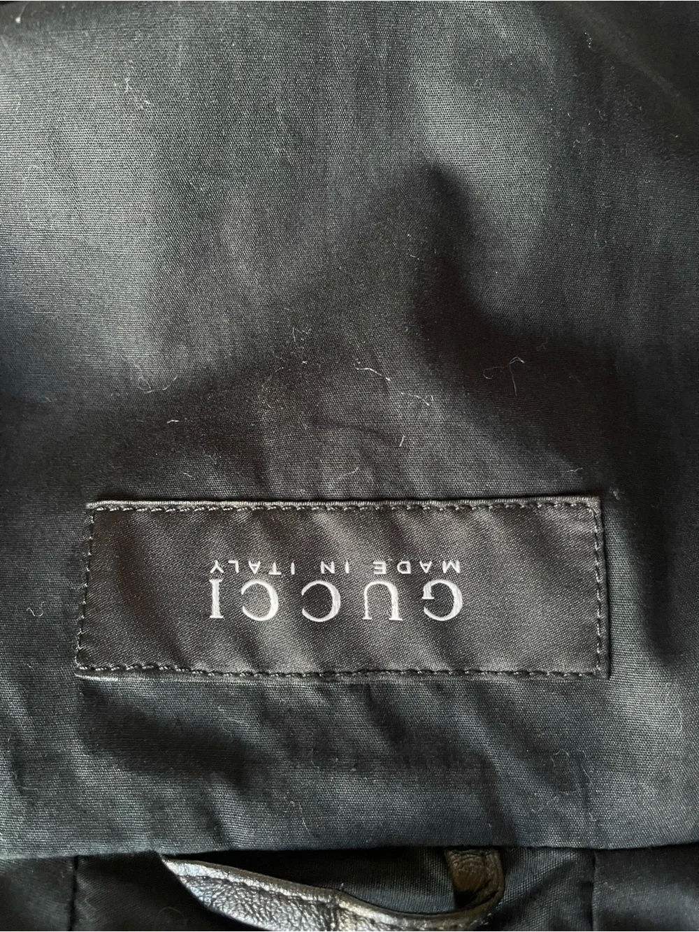 Gucci Black Leather Bomber Jacket with Hood